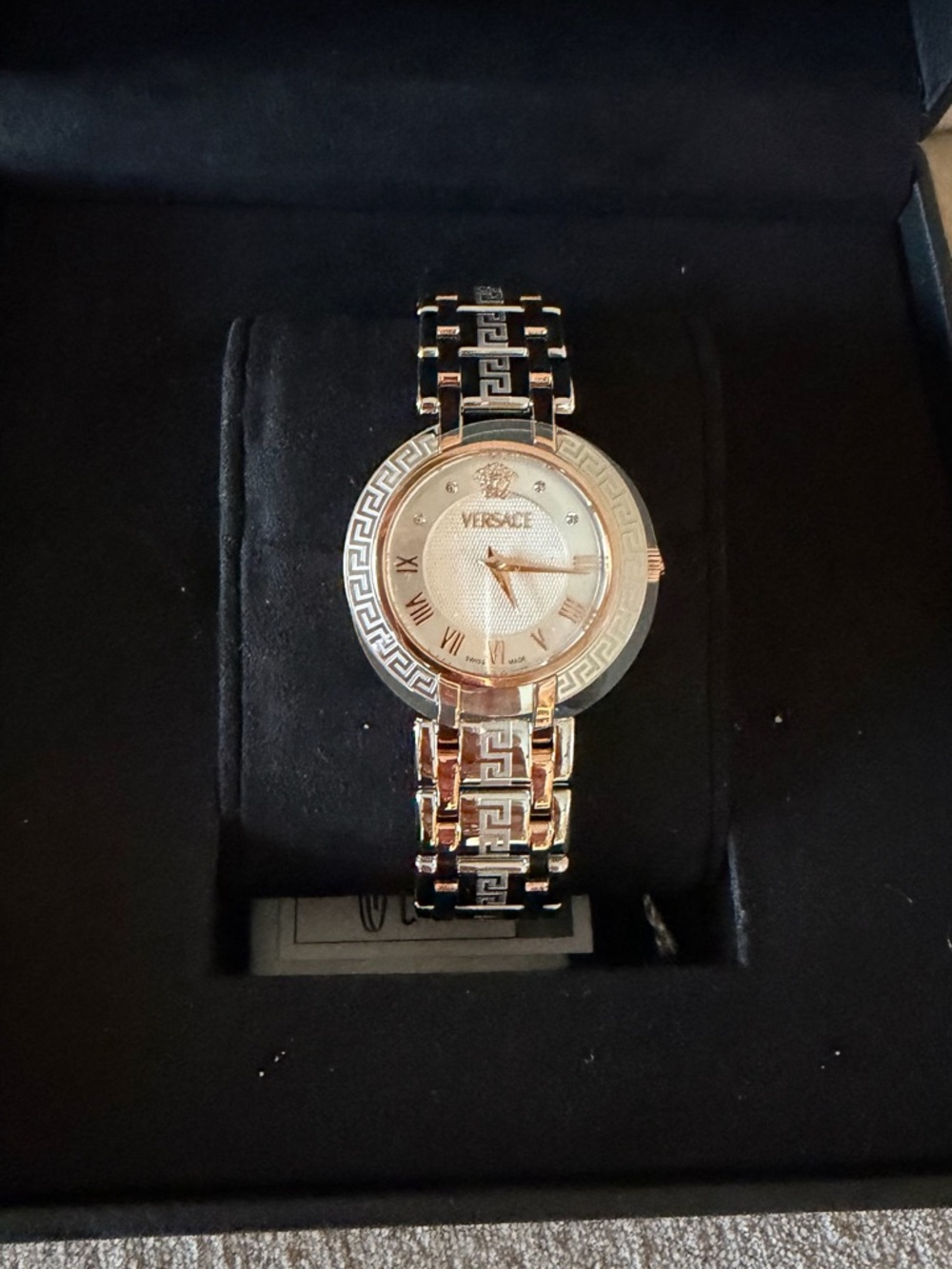Versace Women's Silver and Rose Gold Watch